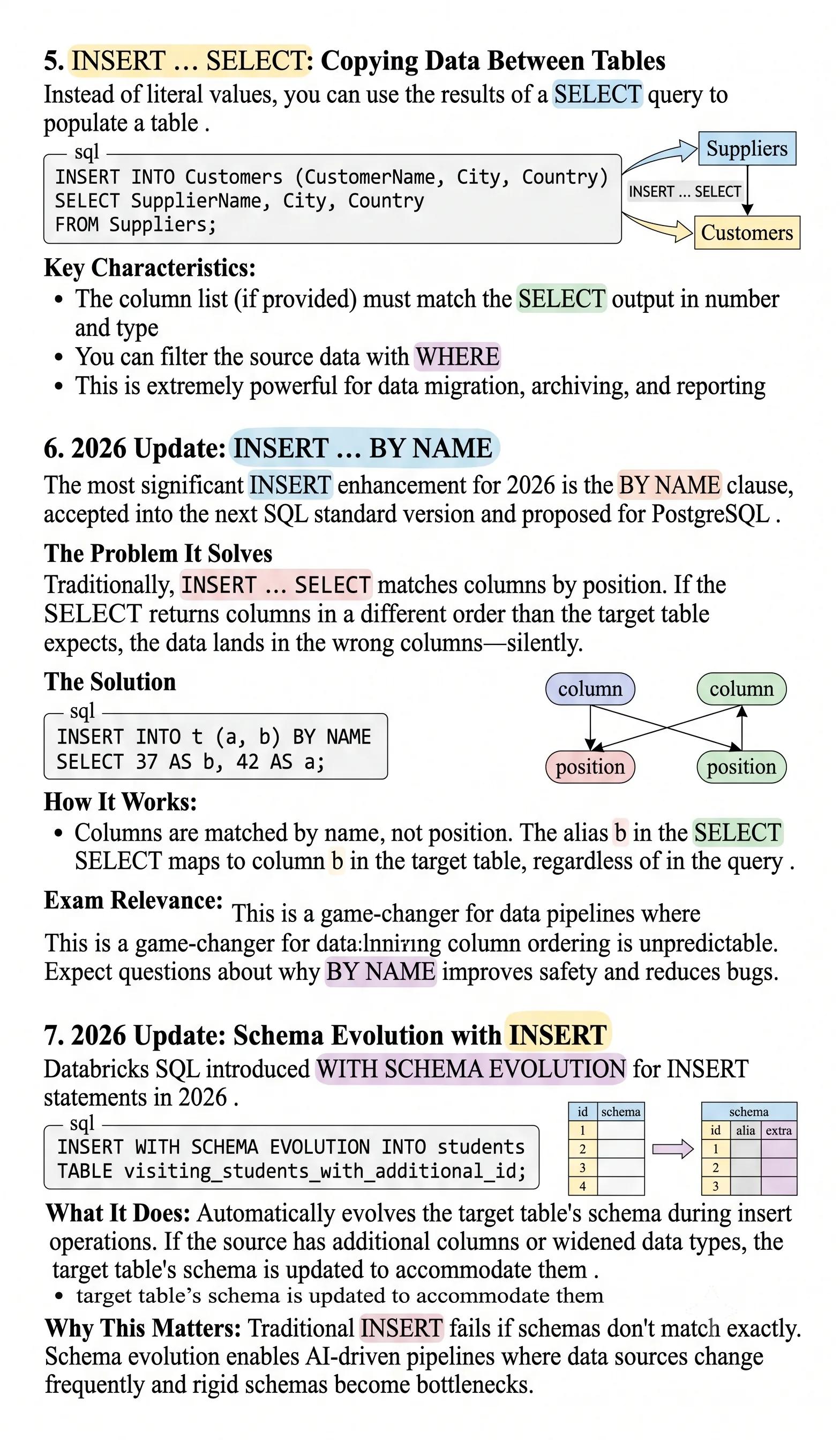 Sheet 3 - Unit 13: Advanced INSERT Patterns